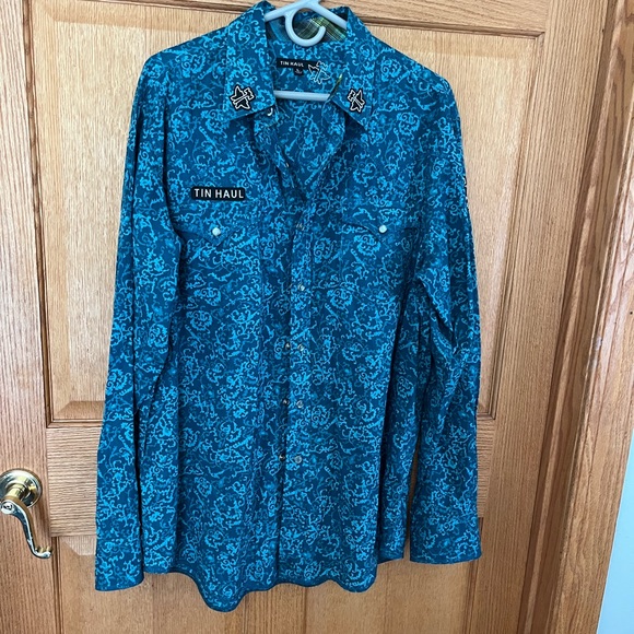 Tin Haul Shirts Tin Haul Pearl Snap Paisley Print Western Shirt